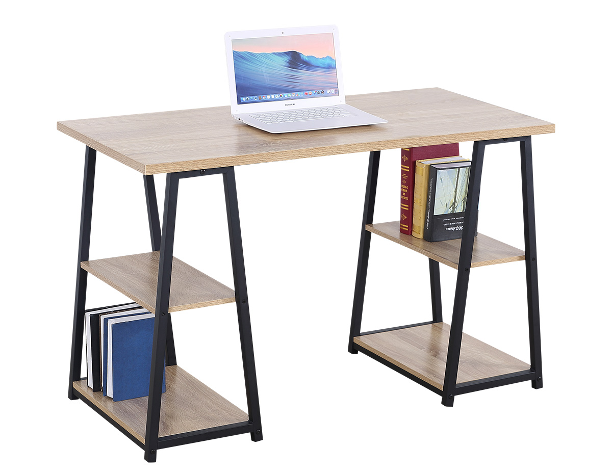 Bureau-Malino-1265-decor-chene-metal-120cm-Rousseau