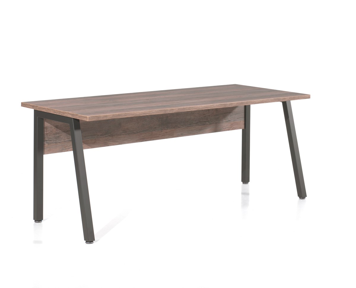 Bureau-Pronto-decor-bois-vintage-noir-BU20-200cm-Neyt