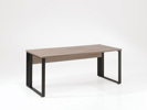 Bureau-Rio-decor-bois-humus-eik-BM180-pieds-metal-180cm-Neyt