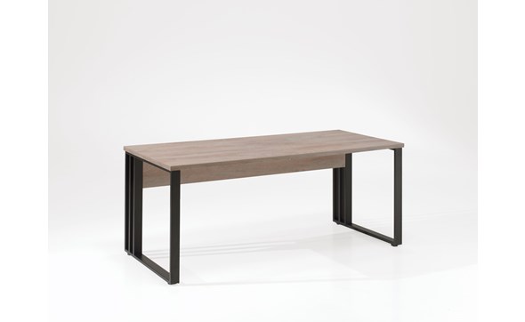 Bureau-Rio-decor-bois-humus-eik-BM180-pieds-metal-180cm-Neyt