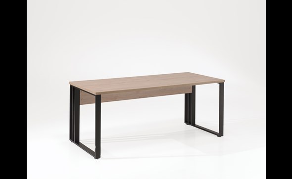 Bureau-Rio-decor-bois-lente-eik-BM180-pieds-metal-180cm-Neyt