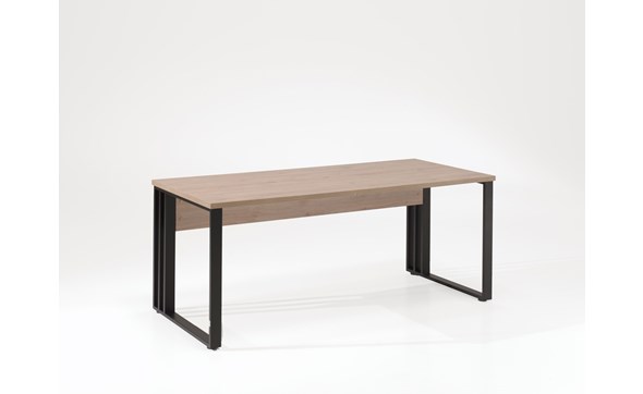 Bureau-Rio-decor-bois-lente-eik-BM180-pieds-metal-180cm-Neyt