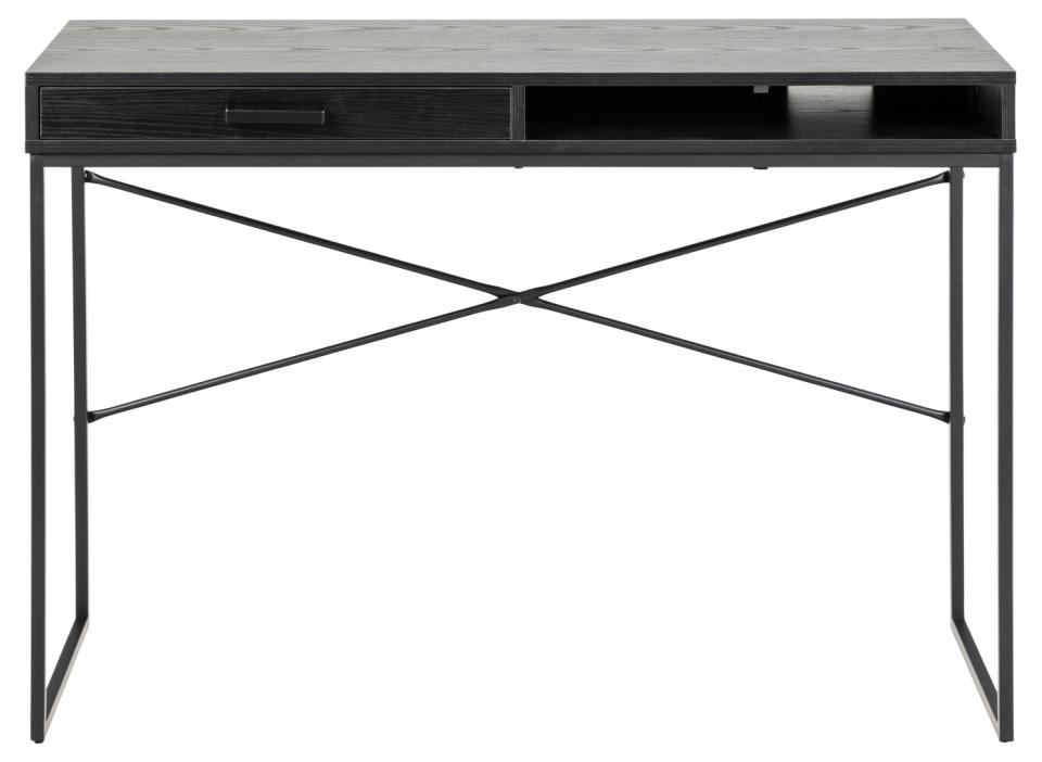 Bureau-Seaford-90615-ash-black-base-metal-powder-coated-front-Actona