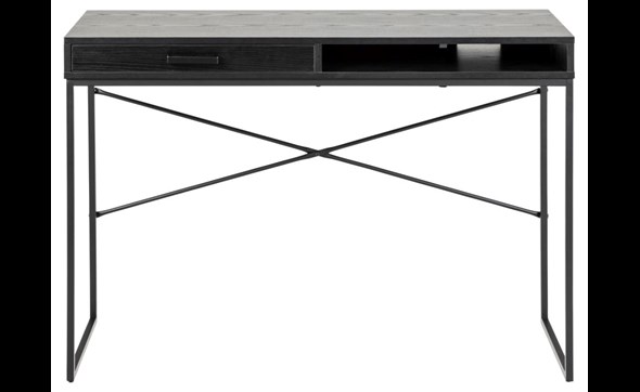Bureau-Seaford-90615-ash-black-base-metal-powder-coated-front-Actona