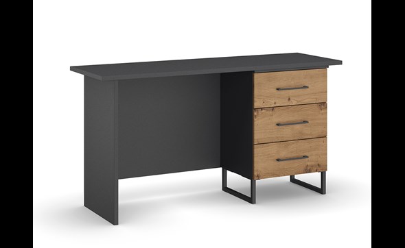Bureau-droite-Butte-decor-chene-artisan-140cm-Rauch