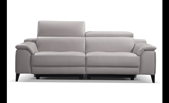Canape-3-places-Argento-2-relax-electriques-cuir-royal-1025-grigio-bianco-pieds-titanio-scuro-front-Diva-Divani