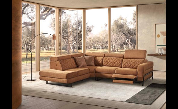 Canape-angle-Damien-tissu-5610+5000+1500+1501R---cross-Cognac-cushions-clips-Cognac-Comodi-Sofa