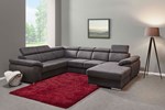 Canape-angle-Damme-tissu-luxor-grey-2h2-chaise-longue-Bauwens-GBO