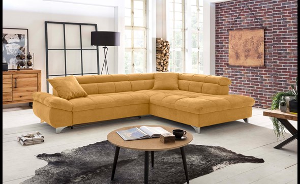 Canape-angle-convertible-Gemini-tissu-jaune-coussins-lit-fermee-Cotta