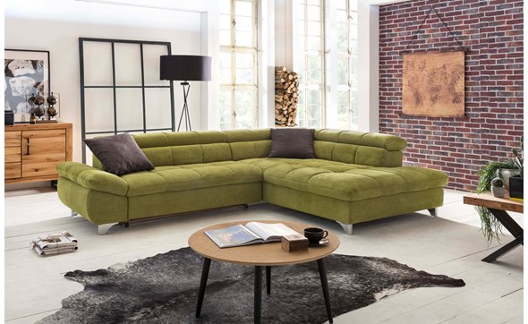 Canape-angle-convertible-Gemini-tissu-vert-gris-coussins-lit-fermee-Cotta