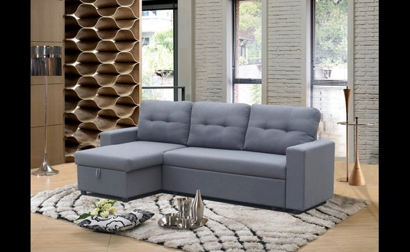 Canape-angle-convertible-Klaine-tissu-gris-LC2-01-Divaco