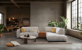 Canape-angle-droite-Noxid-IS00R-+-EK00-+-B200L-Madera-17-P010-pouf-tissu-Madera-12-Poldem