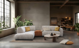 Canape-angle-gauche-Noxid-IS00L-+-EK00-+-B200R-Madera-17-P010-pouf-tissu-Madera-12-Poldem