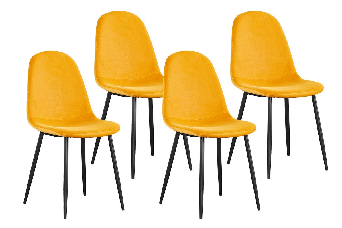 Pijlpunt kousen deelnemen Set van 4 stoelen Boy 9090 - geel - Meubelen Crack