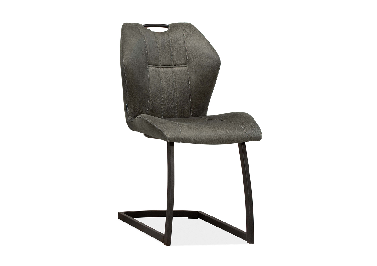 Chaise-Elba-tissu-Luxor-anthracite-front-Maxfurn