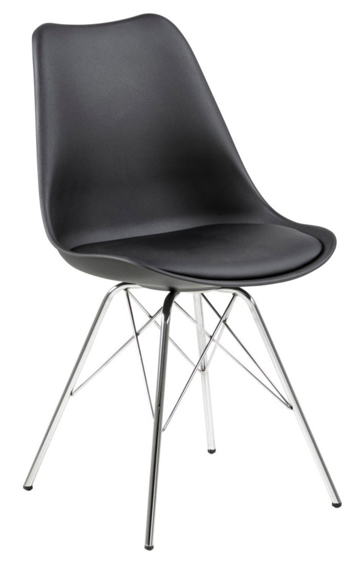 Chaise-Eris-80738-PU Noir-Pied chrome-01-Actona