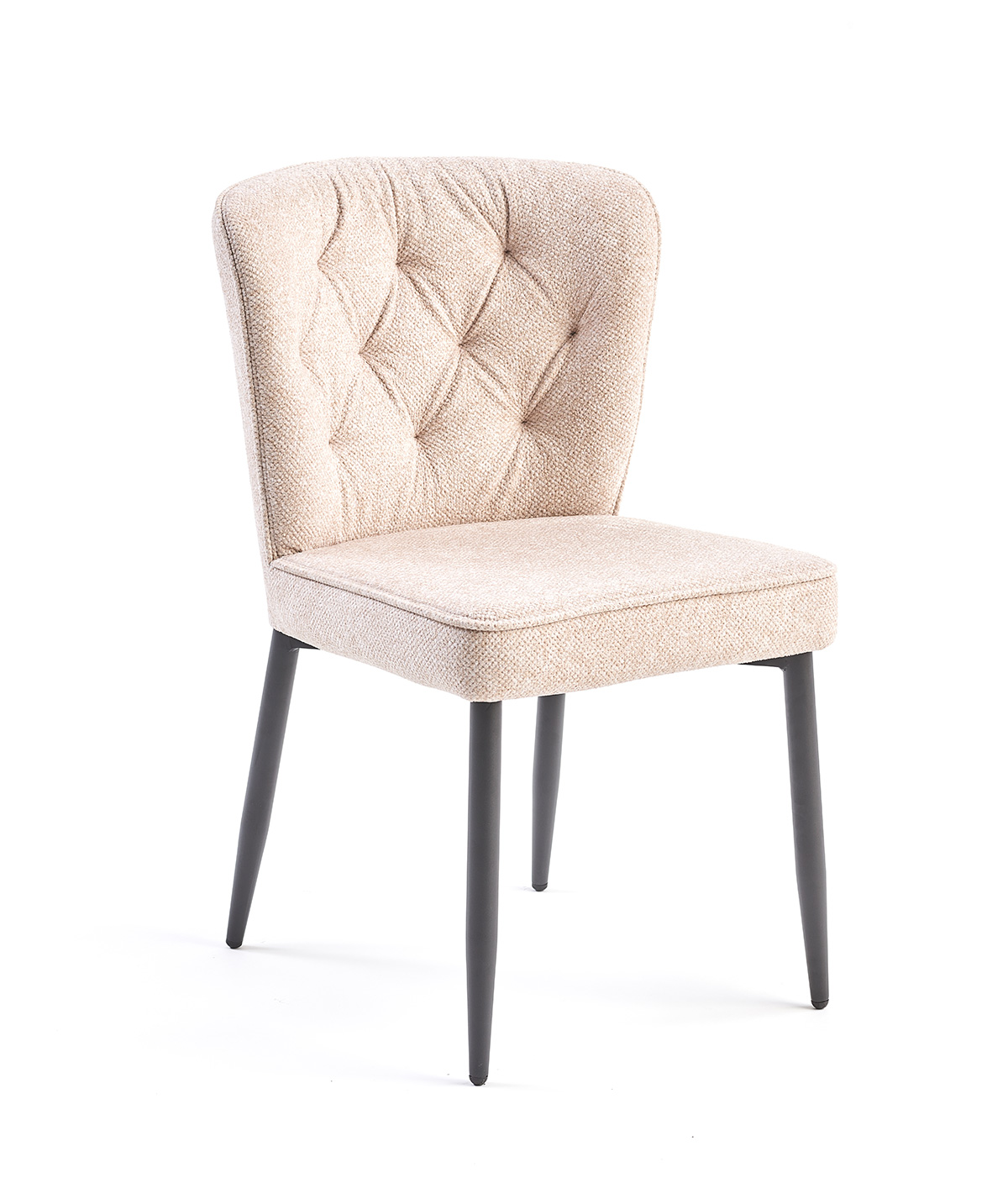 Chaise-Lorena-tissu-beige-pieds-metal-noir-side-Comodi-Living