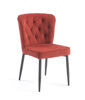 Chaise-Lorena-tissu-brique-pieds-metal-noir-side-Comodi-Living