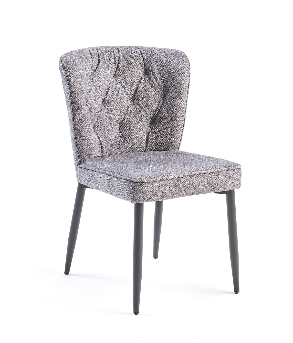Chaise-Lorena-tissu-gris-clair-pieds-metal-noir-side-Comodi-Living