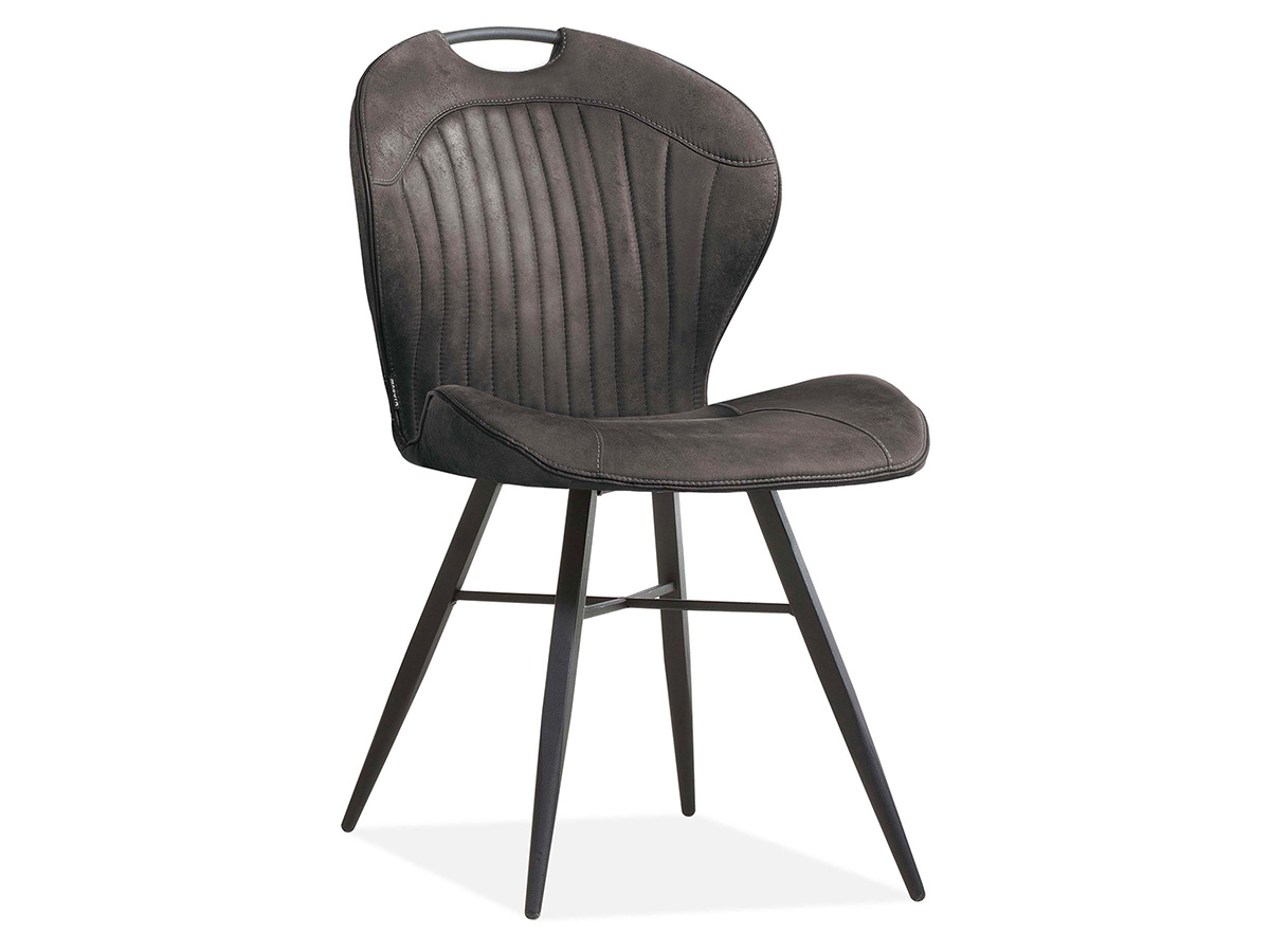 Chaise-Malone-tissu-Softyl-anthracite-front-Maxfurn