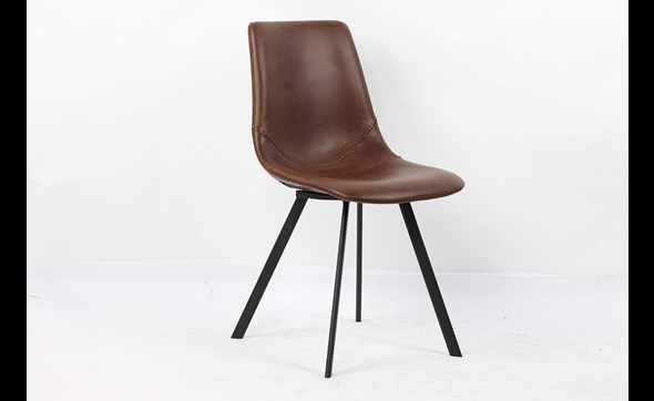 Chaise-Oslo-9085-1-simili-cuir-brun-Rousseau
