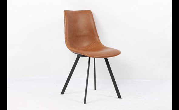 Chaise-Oslo-9085-5-simili-cuir-cognac-Rousseau