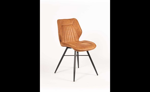 Chaise-Quick-tissu-Softyl-cognac-front-Maxfurn