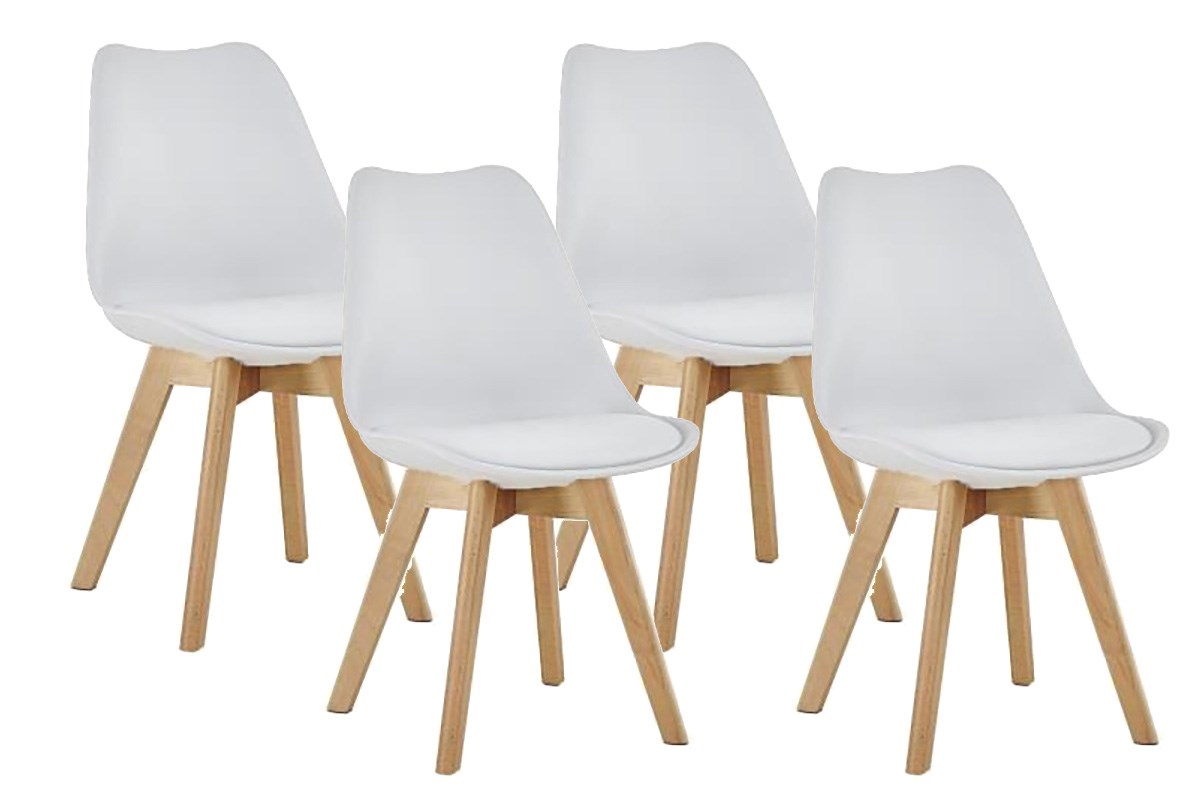Purper werkzaamheid Zenuw Set van 4 stoelen Retro 9606 - wit - Meubelen Crack