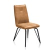 Chaise-Rocky-poignee-Bella-tissu-brun-cognac-pieds-metal-noir-36716COG-Habufa