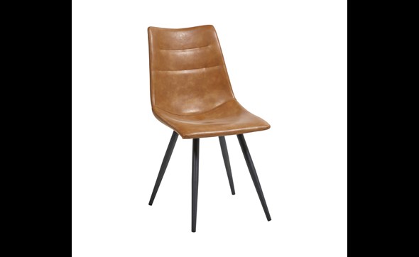 Chaise-ST1804-simili-cuir-cognac-side-Bauwens-GBO