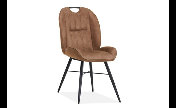 Chaise-Shelton-tissu-Luxor-cognac-front-Maxfurn