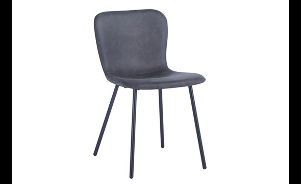 Set-4-chaises-Susan-9025-simili-cuir-gris-fonce-Rousseau