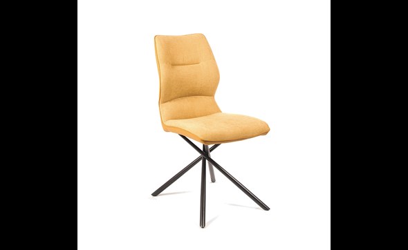 Chaise-Wish-tissu-simili-cuir-jaune-front-Comodi-Living