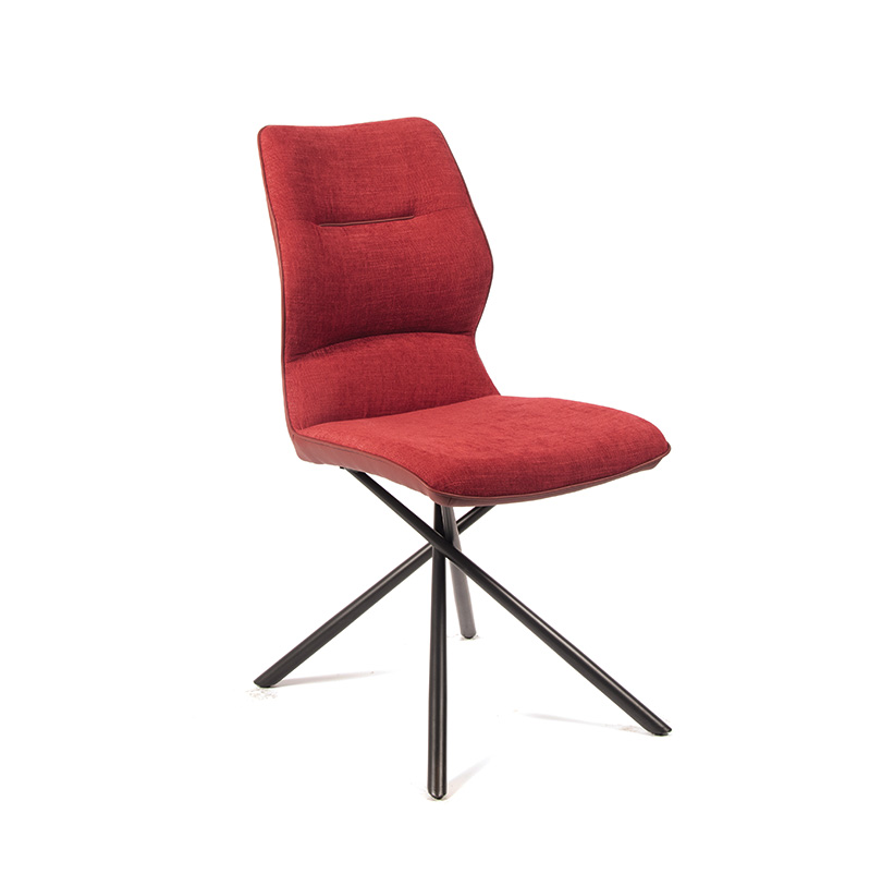Chaise-Wish-tissu-simili-cuir-rouge-front-Comodi-Living