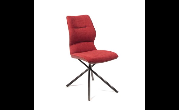 Chaise-Wish-tissu-simili-cuir-rouge-front-Comodi-Living