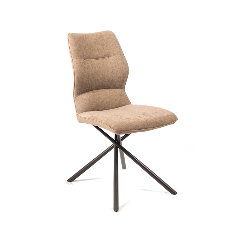 Chaise-Wish-tissu-simili-cuir-taupe-front-Comodi-Living
