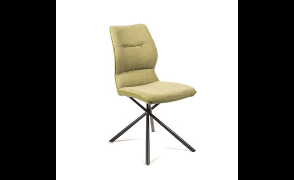 Chaise-Wish-tissu-simili-cuir-vert-front-Comodi-Living