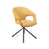 Chaise-accoudoirs-Capri-tissu-simili-cuir-jaune-Comodi-Living