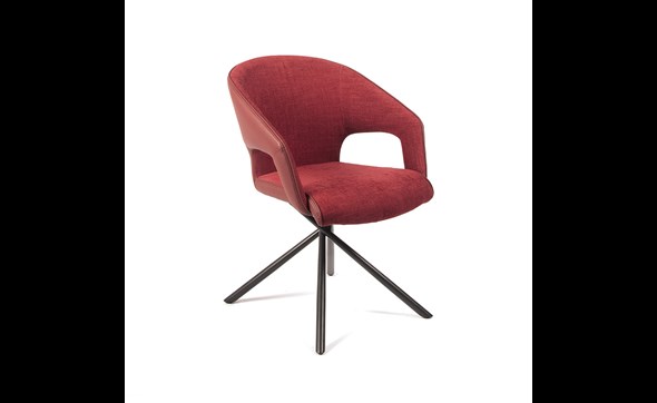 Chaise-accoudoirs-Capri-tissu-simili-cuir-rouge-Comodi-Living