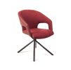 Chaise-accoudoirs-Capri-tissu-simili-cuir-rouge-Comodi-Living