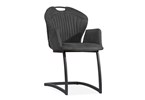 Chaise-accoudoirs-Chic-simili-cuir-anthracite-front-Maxfurn