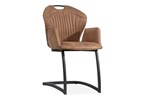 Chaise-accoudoirs-Chic-simili-cuir-cognac-front-Maxfurn