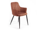 Chaise-accoudoirs-Dalma-tissu-Dalma-cognac-front-Maxfurn