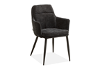 Chaise-accoudoirs-Donna-tissu-black-Maxfurn