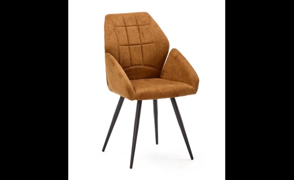 Chaise-accoudoirs-Espen-tissu-Brave-cognac-Comodi-Living