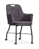 Chaise-accoudoirs-Floria-tissu-Luxor-anthracite-roulettes-front-Maxfurn