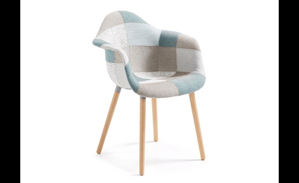 Chaise-accoudoirs-Kenna-tissu-patchwork-gris-bleu-J26-side-Julia-Grup