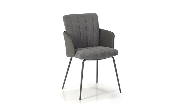 Chaise-accoudoirs-Olympic-tissu-simili-cuir-gris-Comodi-Living