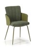 Chaise-accoudoirs-Olympic-tissu-simili-cuir-vert-Comodi-Living