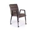 Chaise-accoudoirs-Tyrza-tissu-Luxor-moss-roulettes-front-Maxfurn
